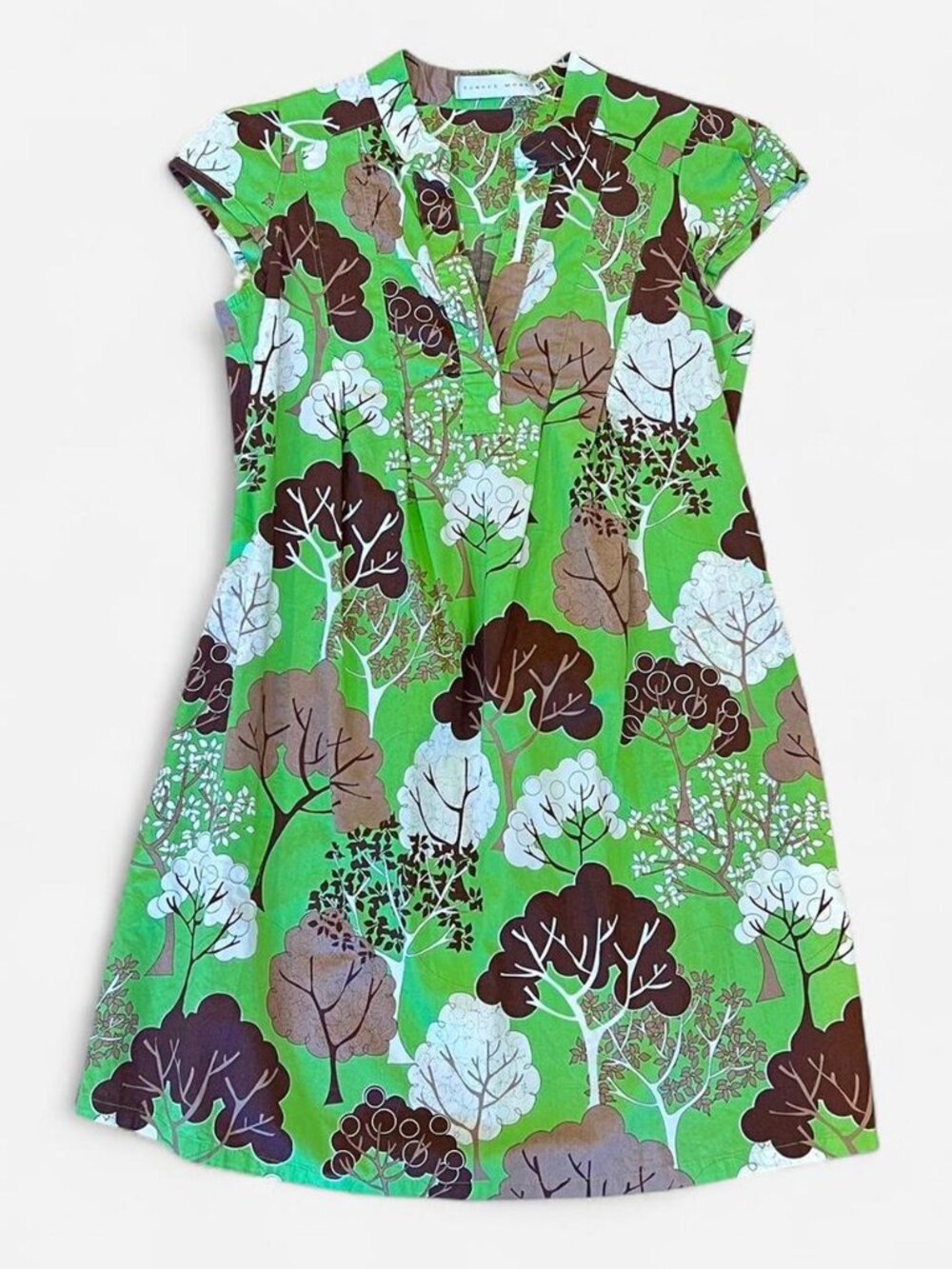 Green Tree Print Mini Dress